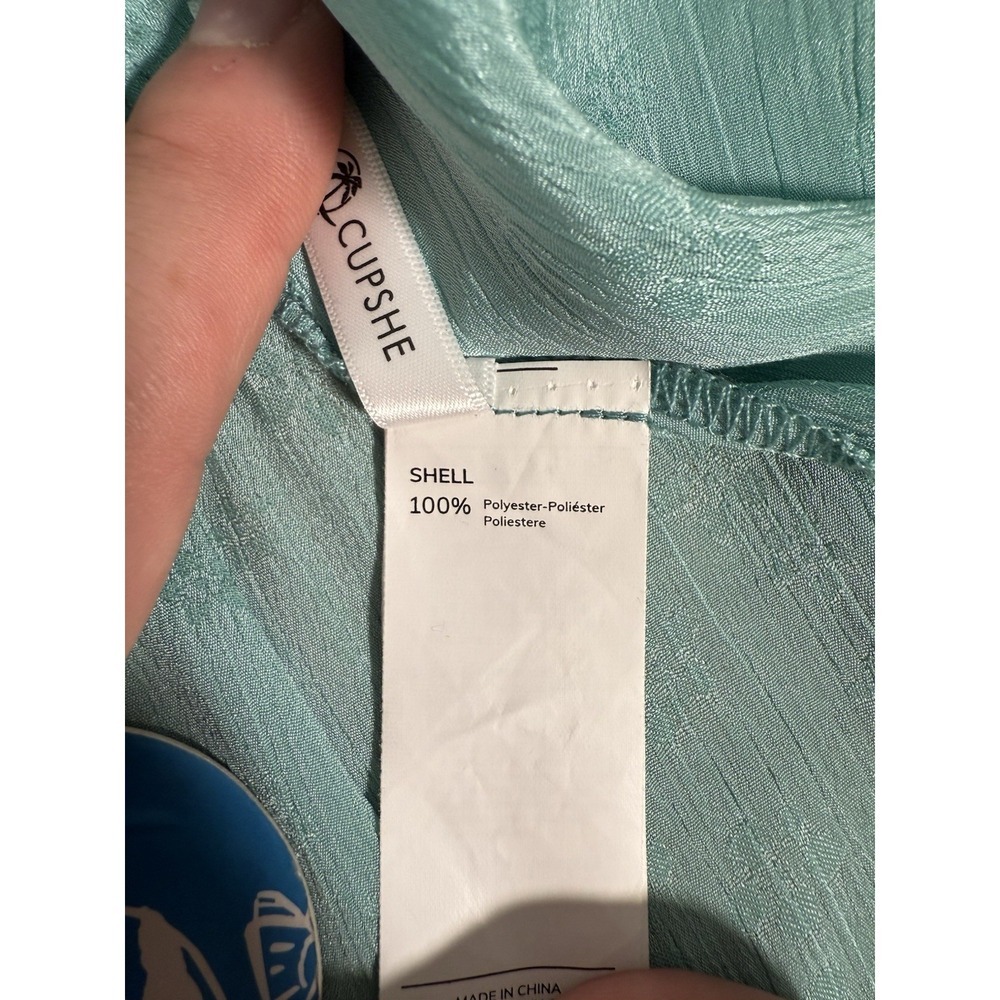 Cupshe Teal Floral-Texture Maxi Dress – Size M – Flowy Beach/Resort Style - Picture 4 of 5